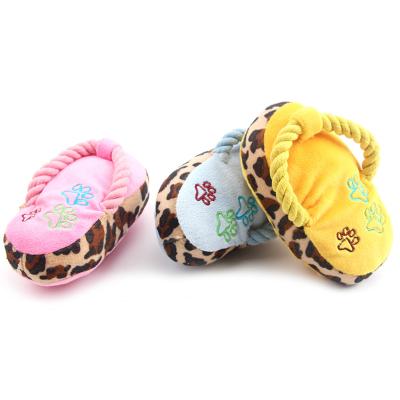 China Paw Pattern Slipper Dog Toy Squeaky Cleaning Chew Toy Sustainable Rope Teething Cotton Dog Toy for Aggressive Chewer for sale