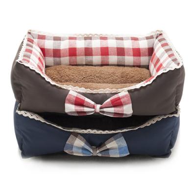 China Breathable Comfortable Plaid Dog Bed Three Sizes Memory Foam Dog Bed Wholesale for sale