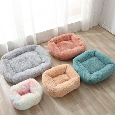 China Soft Plush Cat Dog Bed Anti-Slip Soothing Indoor Breathable Comfortable Pet Bed Fluffy And Anti-Anxious Dog Bed Mat for sale