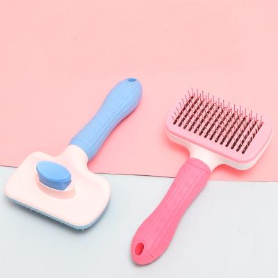 China Viable Dog Sweep No Pull Grooming Cat Brushes Pet Hair Brush Comfortable Massage Comb Self Cleaning Pet Brush for Dogs and Cats for sale