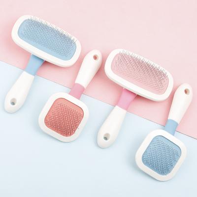 China Pet Viable Mold Two Size Pet Slicker Soft Massage Hair Comb For Cat And Dog Pet Grooming Brush for sale