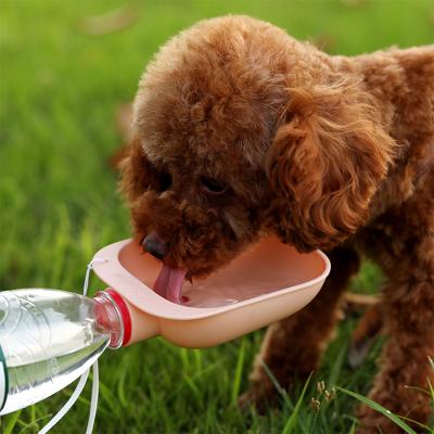 China Designer Pet Dog Water Bowl Single Dish Stocked Outdoor Water Bottle Feeder For Dogs for sale