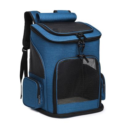 China Breathable Stylish Foldable Pet Carrier Bag Outdoor Canvas And Meash Material Breathable Backpack Dog Carrier For Dog And Cat for sale