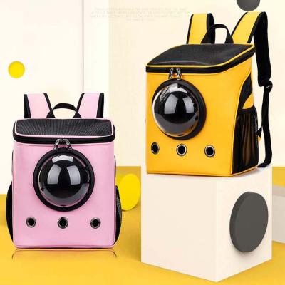 China Durable PU Cat Outdoor Carrier Pet Dog Cat Shoulder Carrier Bag Breathable Pet Carrier Bubble Capsule for sale