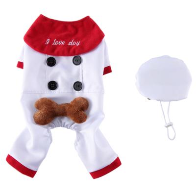 China Funny Viable Halloween Pet Clothes Cook Clothes And Hat Dog Costume Bone Pattern Small Dog Outfit For Holidays for sale