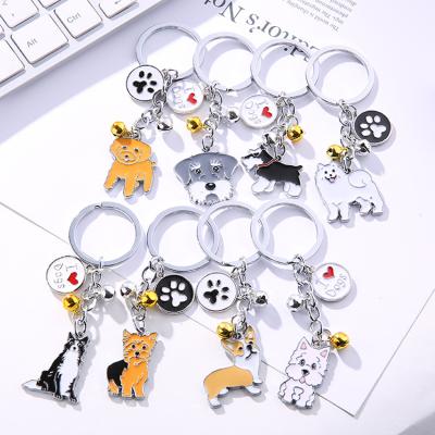 China Stylish Eco-Friendly Key Chain Ring Differece Breeds Cute Dog Key Chains Making Metal Key Ring Bulk for sale