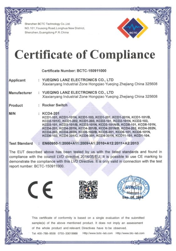 CE - Yueqing Lanz Electronics Co., Ltd.