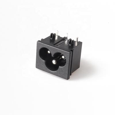 China Safty C6 power plug screw mount inlet plug ac mickey black connector for sale