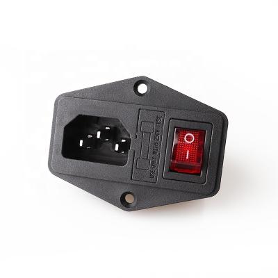 China With fuse and switch IEC electronic switch male plug LZ-14-F5R with fuse and power switch for sale