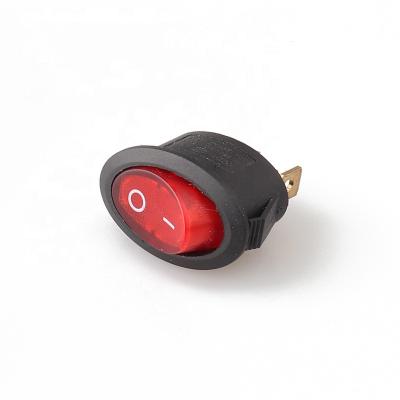 China 2Position ON-OFF Circles Rocker Switch Mini Round Button Electrical Rocker Red ON-OFF Switch KCD6-101 LANZMFG 6A/10A NC; CE OF ZHE CQC for sale