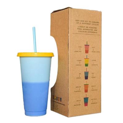 China 2020 Wholesale New Product Viable Color Changing Cold Mugs Mugs Tumblers Sets With Straws And Lids for sale