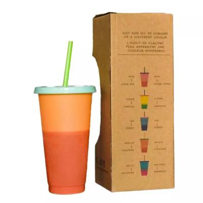 China 2020 Starback Viable Change Plastic Color Cold Beverage Cups Mugs Tumblers Sets With Straws And Lids for sale