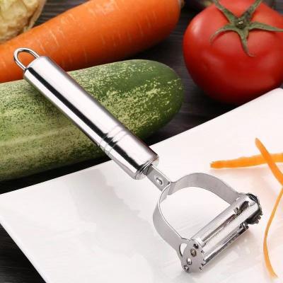 China Kitchen Accessories Double Grater Stainless Steel Fruit Viable Vegetable Potato Carrot Cucumber Peeler for sale