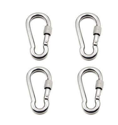 China Boat 304 Stainless Steel Spring Main Chain Clip Hook Increasing Fishing Travel Backpack Screw Door Buckle With Screw Door Lock for sale