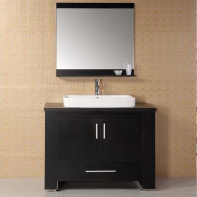 China Modern solid wood bathroom cabinet vanity with mirror for sale