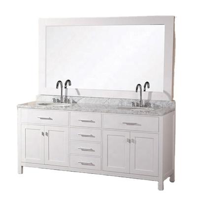 China 60 Inch White Color Shaker Style Bathroom Vanity Cabinet Modern for sale