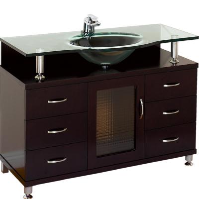 China Modern Antique Design Bathroom Furniture Vanity Organizer With Glass Top for sale