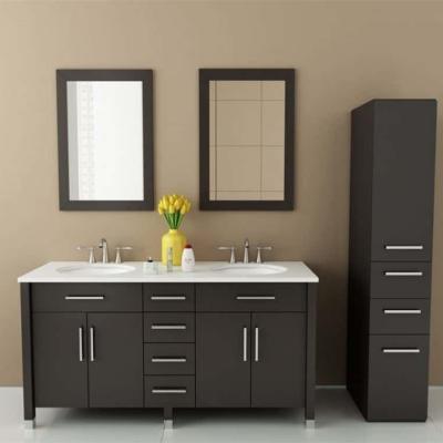 China Modern American Style Customized Floor Standing Double Sink Bathroom Vanity for sale