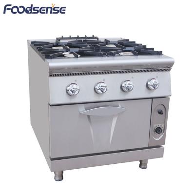 China Commercial Restaurnts CE Certificate Stainless Steel Gas Cooking Range With 4 Burners With Oven for sale