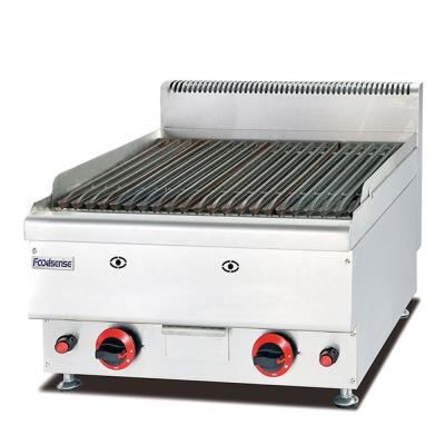 China Countertop Factory Price Fast Food Kitchen Equipment Gas Lava Rock Grill for sale