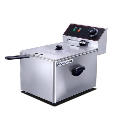 China Fast Temperature Factory Supply 1-Tank 1-Basket Commercial Electric Deep Fryer With Filter, Deep Fryer Marks for sale