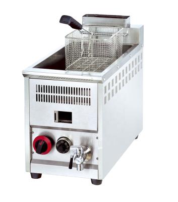 China Commercial Rising Deep Fryer 8L Chips Fast Temperature Fryer Gas Single Tank Deep Fryer for sale