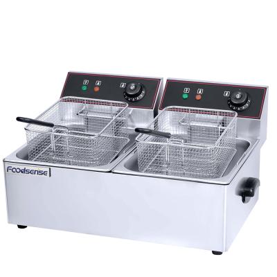 Κίνα Electric Rising Deep Fryer and 2-Tank Commercial Electric Quick Temperature 2-Basket Deep Fryer in China προς πώληση