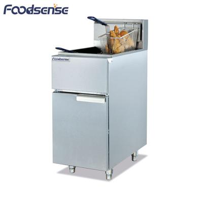 China Quick Temperature Rising 1-Tank 2-Basket Used Gas Deep Fryer With Temperature Control , Deep Fryers à venda