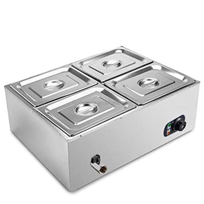 China Hotels Kitchen Commercial 6 Steel Buffet Bain Marie Station de Bain Marie Food Warmer Electric Stainless for sale