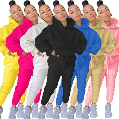 China LvCong logo two piece set long sleeve pants women hoodie two piece tracksuits custom wholesale QUICK DRY sweat for sale