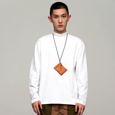 China Wholesale LvCong Drop Sleeves Men's Clothing Basic Solid Color White Woman Round Neck Long Sleeves T-shirt Shirt QUICK DRY for sale