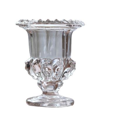 China Country Preserved Flowers With Small Glass Cobalt Flower Thick Glass Vase for sale