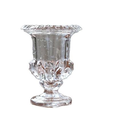 China Luxery chic aesthetic glass cube flower in vintage vase for home decoration for sale