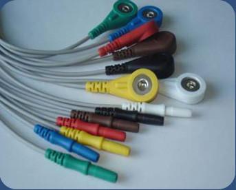 China Din 1.5 Style normal 7 leads Holter cable, snap end, IEC/AHA for sale