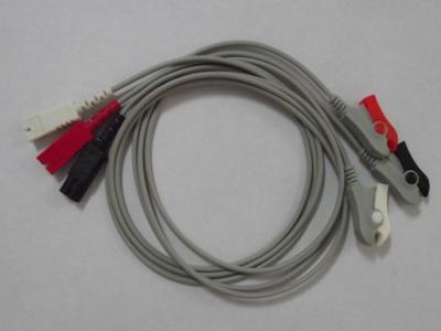 China 3Lead LL type lead wire ,ecg leadwire for all LL-Plug System , AHA clip end for sale