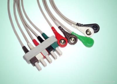 China 5 Lead ecg leadwire for ASP-Plug System AHA snap end for sale