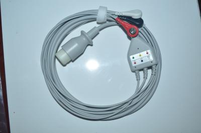 China Cable compatible del ecg de la ventaja de  3, extremo rápido, AHA, conector pin 8 en venta