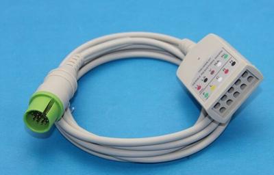 China Compatible Spacelabs 5 leads ECG trunk cable, 700-0008-06, 17 pin for sale