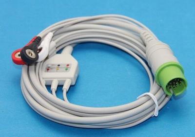 China Cable de la ventaja ECG de Spacelabs 3 con el extremo rápido, AHA, perno 17 en venta