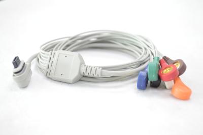 China Compatible GE Seer Light 2008594-002 Holter ECG Cable and Leadwires AHA Snap for sale