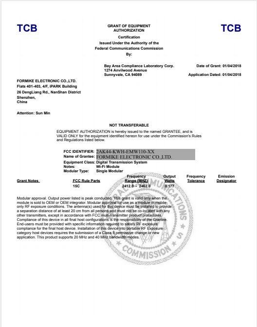 FCC - Formike Electronic Co., Ltd. (Dongguan)