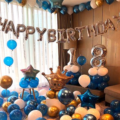 China Romantic Custom Gold Foil Happy Birthday Balloons Decoration Banner Summer Birthday Party Supplies for sale