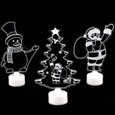 China Christmas Decoration Snata Claze Snowman Christmas Tree Hot Air LED Color Changing Mini Christmas Party Decoration/ for sale