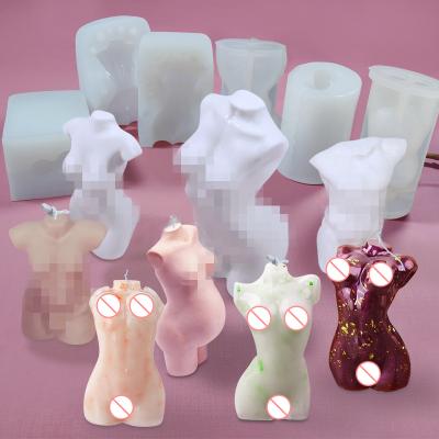 China Making 3D Candle Body Shape Holder Ornaments Model Body Mold Epoxy Plaster Statue Figure Figure Female Female Male Casting Resin Mold for sale