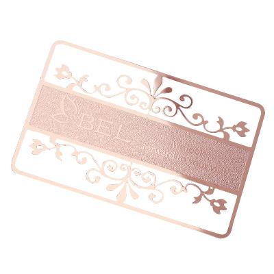 China China Custom Logo Stainless steel Engraved Metal Card Personalized Metal Mirror  Business Cards luxury blank for sale