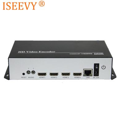 China ISEEVY 4 Channel H.265 H.264 HD 1080P 4K30 Video Encoder for IPTV Live Stream Support UDP HTTP ISV-4HE5 SRT RTMPS RTMP RTSP for sale