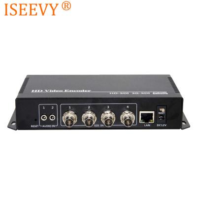 China ISEEVY 4 Channels H.265 H.264 SDI Video Encoder for IPTV Live Stream Support UDP RTMP RTSP HTTP and Facebook YouTube WOWZA ISV-4SE5 for sale