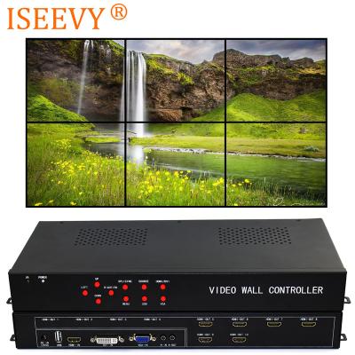 China ISEEVY Mirror Wall Video Controller 2x3 3x2 HDMI DVI VGA USB Video Processor For 6 TV Splicing Display for sale