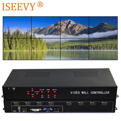 China ISEEVY Mirror Wall Video Controller 2x4 4x2 HDMI DVI VGA USB Video Processor For 8 TV Splicing Display for sale