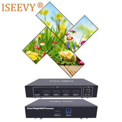 China ISEEVY 4 Channel Magic Video Wall Processor for 1x4 4x1 1x3 3x1 TV Wall and 0~360 Degree Art Video Wall Pixel with Pixel Display ISV-MWP4 for sale